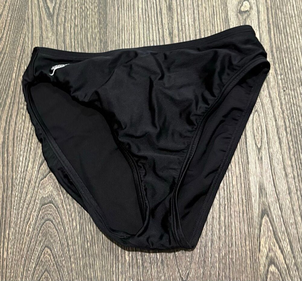 Speedo Youth Boys Swim Brief Briefs High Cut Antron Nylon Stretch Black Size 12